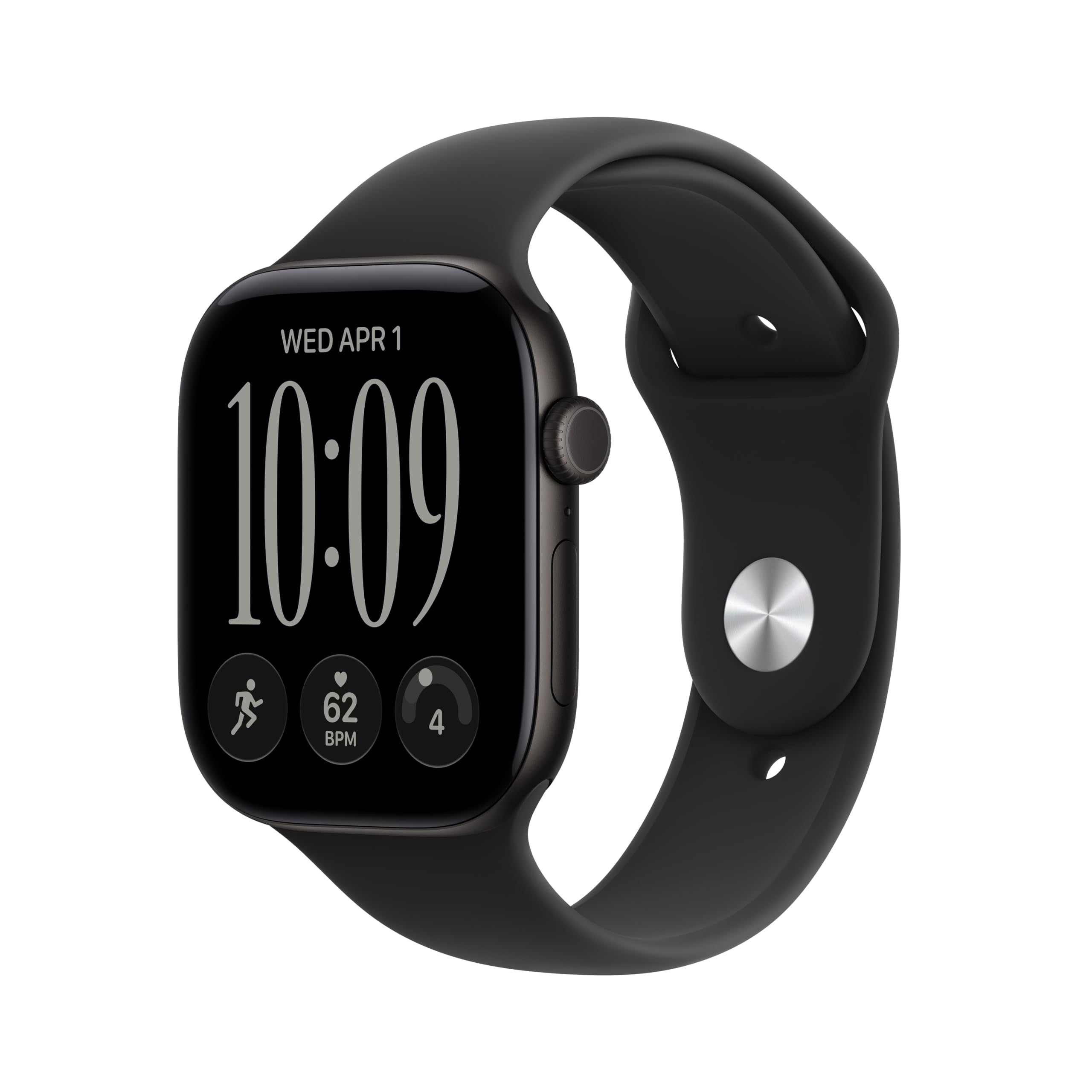 Watch Series 12 GPS 46mm Smartwatch | Black Aluminum Case, Black Sport Band - M/L. Health…