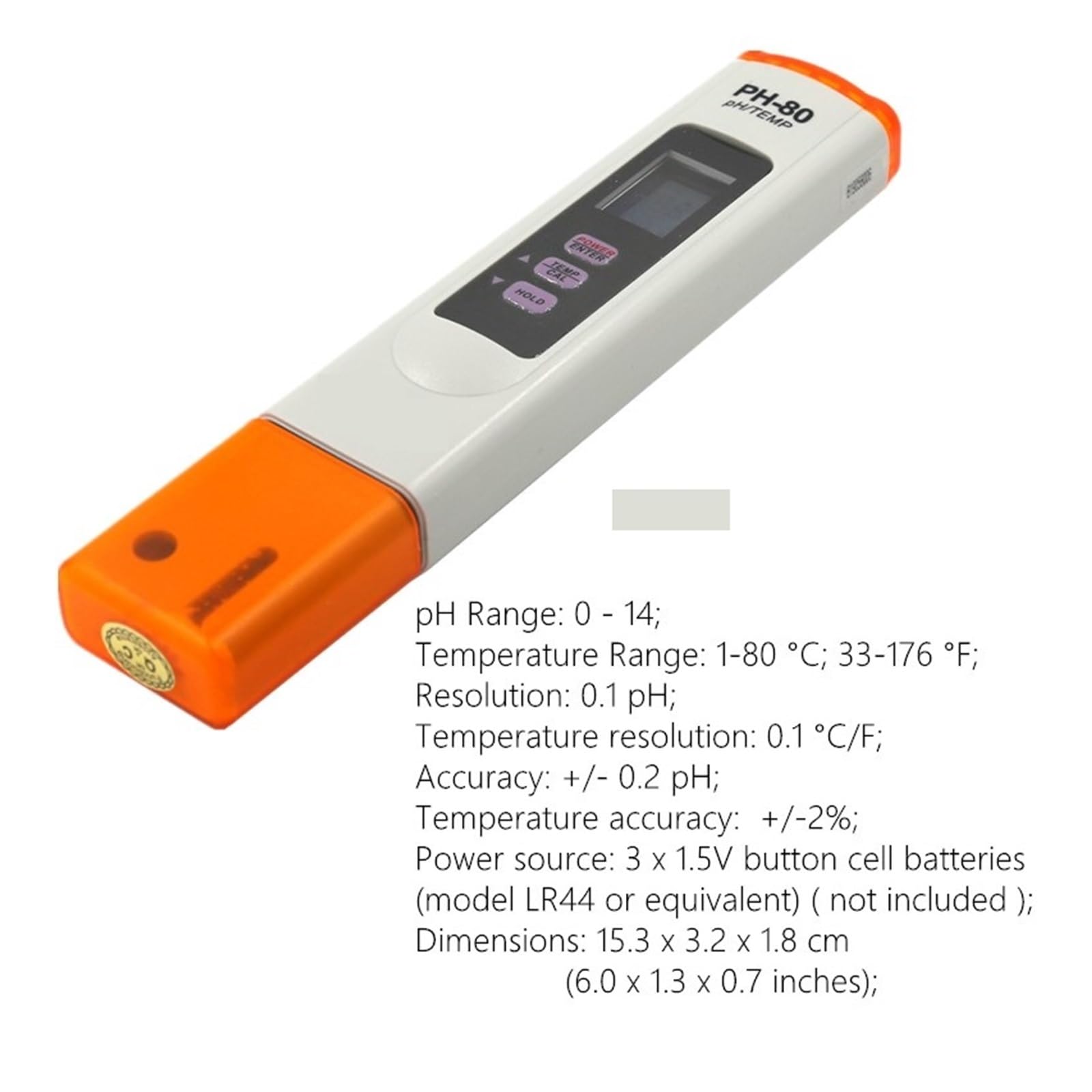 PH-80 Miernik pH 2 w 1 ATC Cyfrowy tester ści wody Detektor temperatury pH Długopis testowy do wody do akwarium basenowego