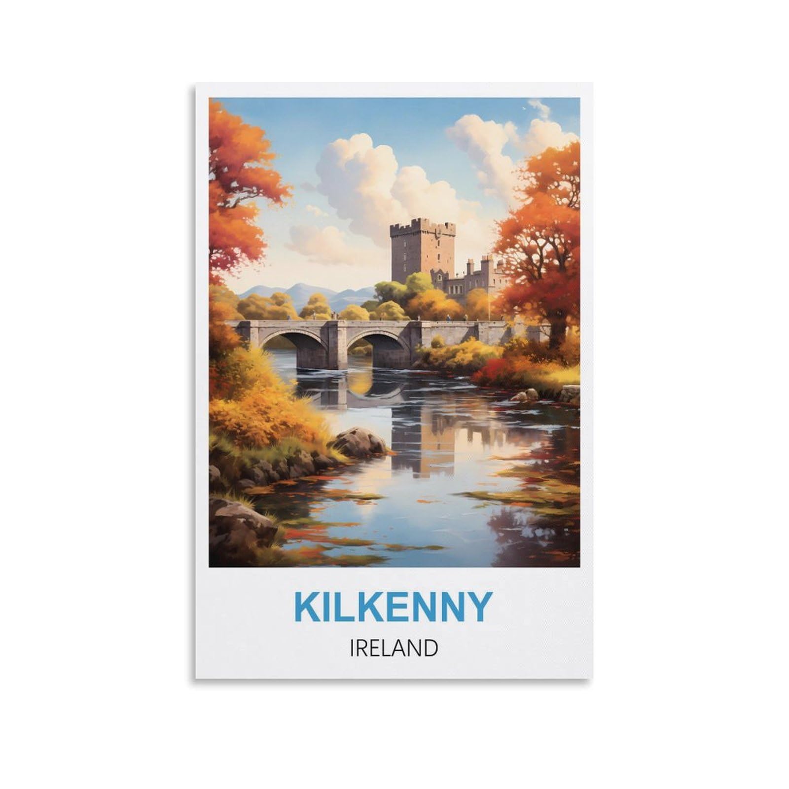 EZMLFA 5D Diamond Art Kits for Beginner,Kilkenny Ireland Crystal Rhinestone Embroidery Craft Kits for Home Wall Decor Gifts, 50x60cm