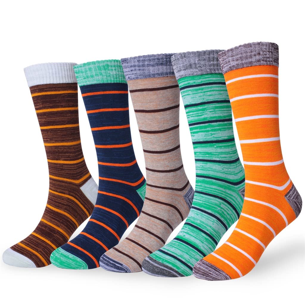 Chaussettes longues automne hiver en coton avec rayures tendance