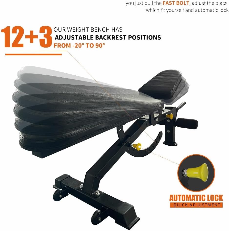 Multi-Functional Weight Bench for Full All-in-One Body Workout –Adjustable Workout Bench Press for Home Gym, Fitness Equipment for Back HyperExtension, Bench Press, Incline Bench Press Sit Up