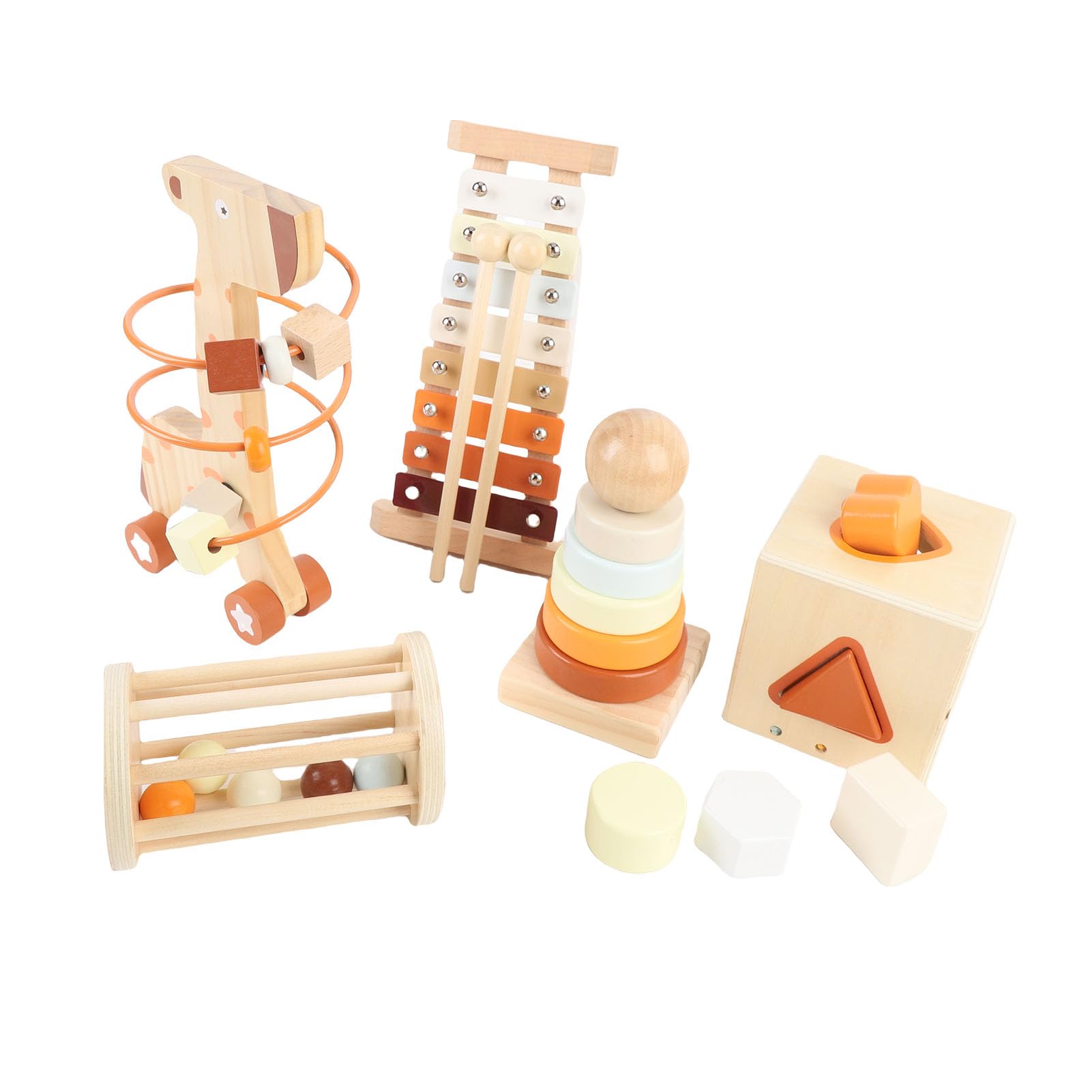 Set Musicale a Percussione in Legno, Giocattolo per Bambini per l'educazione Precoce, Kit di Strumenti Musicali per Bambini, Ideale per l'interazione Genitore-figlio e la Coltivazione del