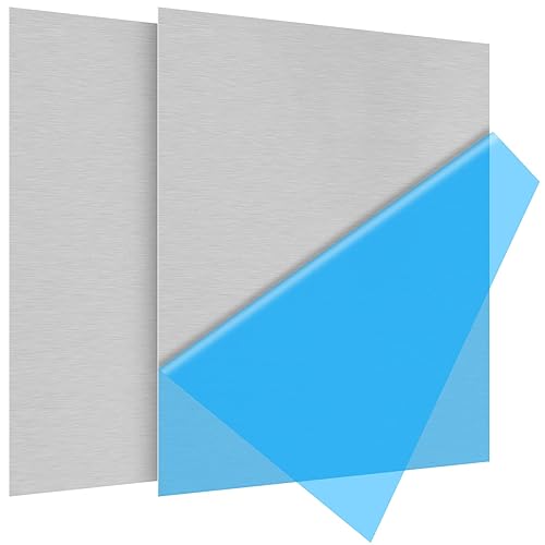 Miniatura 30 de 5052 H32 - Hoja de aluminio de 12 x 12 x 1/64 (0.02 pulgadas), placa de aluminio delgada plana cubierta con película protectora, placa de metal