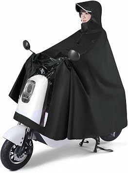 Poncho Electric Vehicle Raincoat, Extra Long And Thick, Motorcycle Thick Windproof- Blue-xl