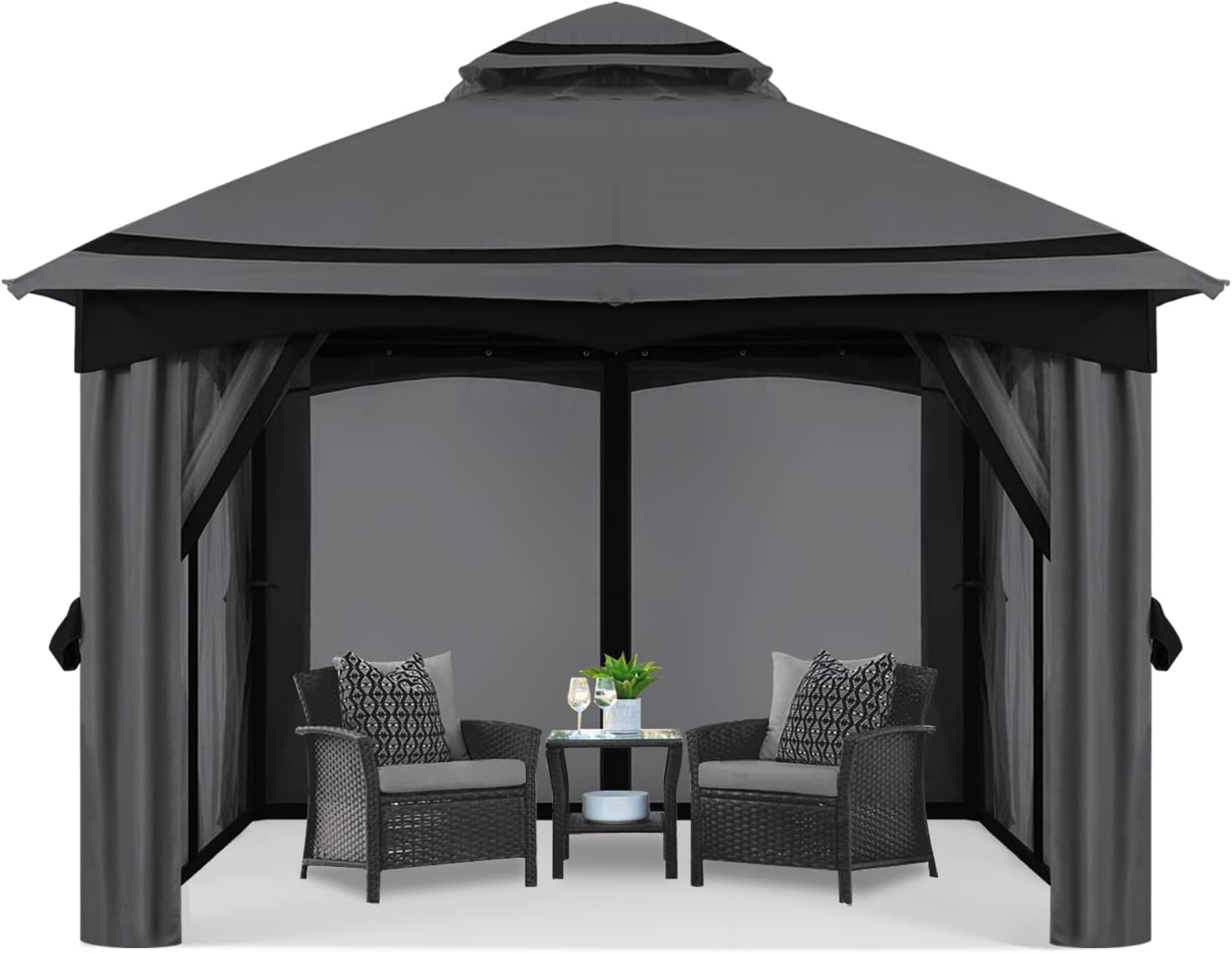MASTERCANOPY 8x8 Outdoor Patio Gazebo Tent with Mosquito Netting for