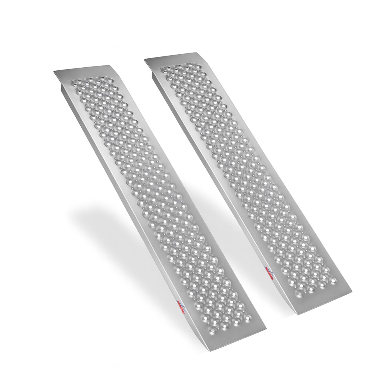 Ruedamann 2PCS 4FT Aluminum Shed Ramps, 880 lbs Capacity, 9'' Wide Loading Ramps for Lawn Mower, UTV, ATV Ramp for Truck Bed Loading, Shed Ramp for Trailers, Riding Mowers, Bicycles, Motorcycles
