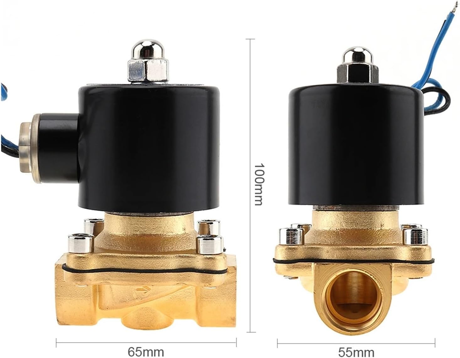 Solenoid valve 1/2" DC 24V electric solenoid valve pneumatic valve brass valve body, suitable for water/oil/gas pneumatic components