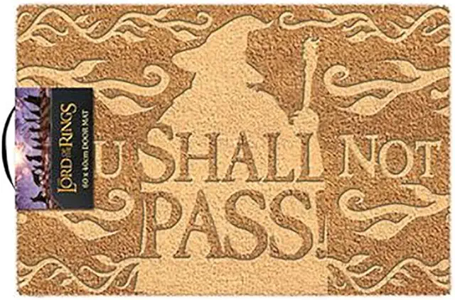 Lord of the Rings You Shall Not Pass Embossed Doormat - Coir Style