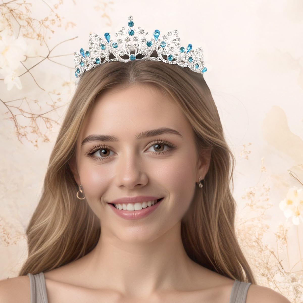 Crystal Wedding Tiaras and Crowns for Women Sparkling Rhinestone Bridal Queen Crown Princess Headpiece Hair Accessories for Birthday Prom Pageant Party - Image 6