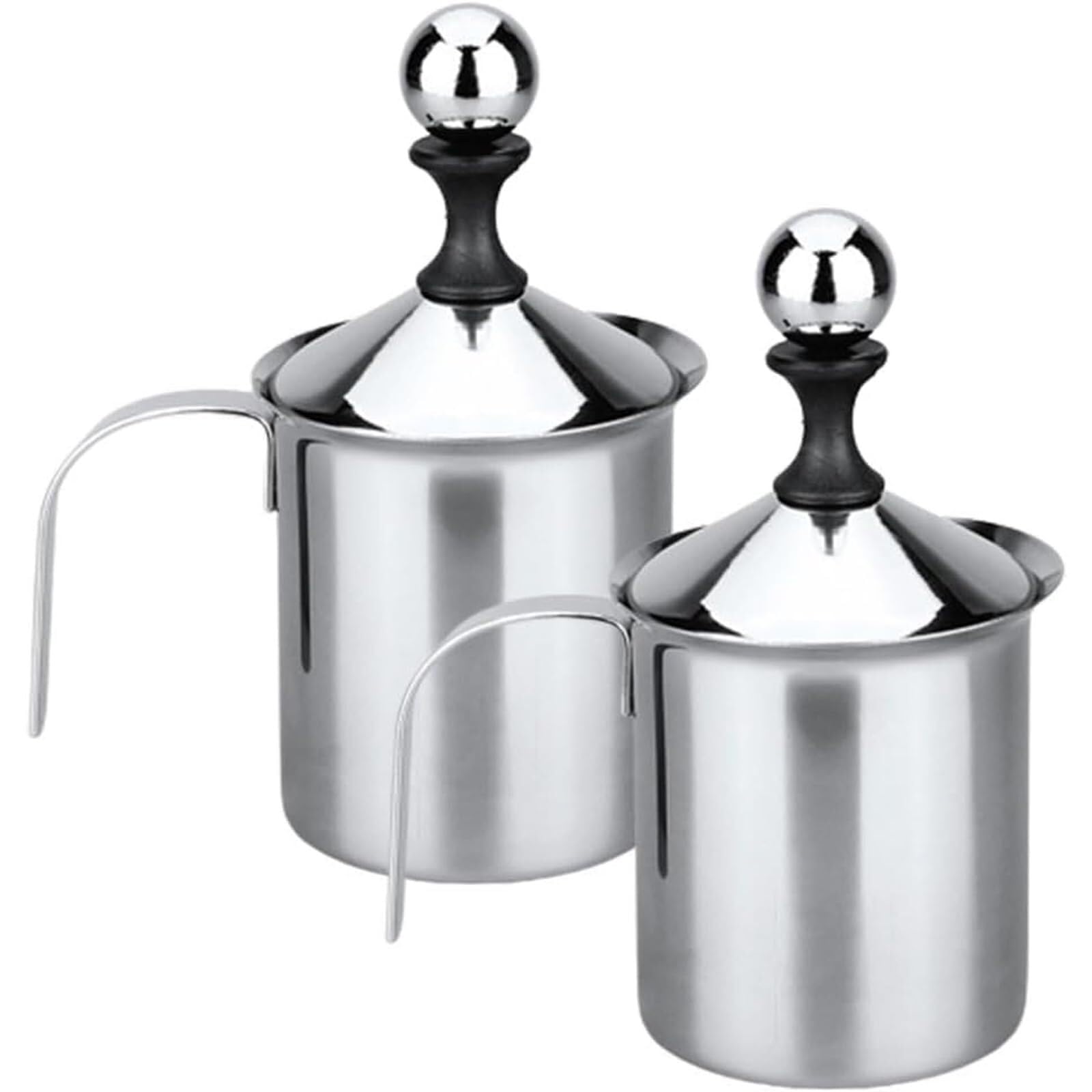 Mousseur à lait 2 pièces en inox avec pichet portatif pour chocolat chaud et café