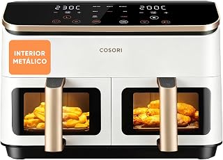articulo Cosori Freidora de Aire 8,5L, Doble Cesta con Ventana, 10 Funciones, Blanca | Ventana para Ver Fácilmente, Interior Metálico Más Seguro, 2 Platos a la Vez, Alta Potencia y 55% de Eficiencia, Bajo Ruido