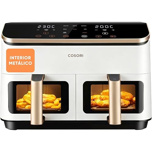 Cosori Frigideira de ar True aço inoxidável - cesta dupla 8,5 L - grande Air Fry