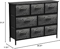 Vista 118 de Sorbus Cómoda con 8 cajones - Mueble para almacenar ropa para niño, para dormitorio, pasillo, clóset, oficina – Marco de acero, parte superior