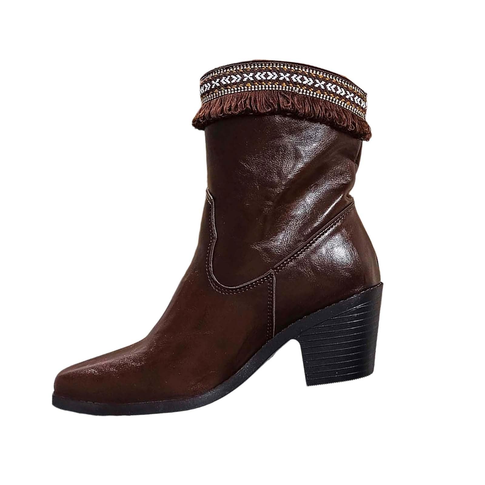 Botas por Encima de la Rodilla Botines Elegantes de Estilo británico con borlas y tacón Grueso para Unas Botas Media caña con Estilo, Ideales para Todas Las Estaciones.