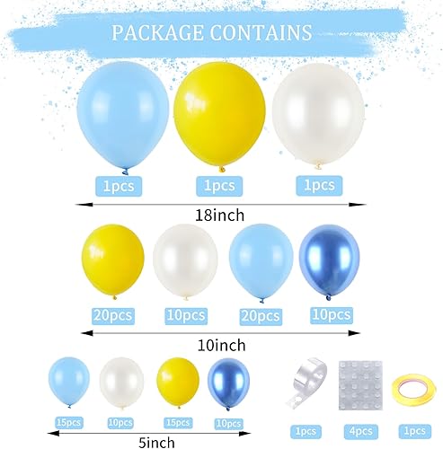 Miniatura 2 de Decoraciones de fiesta de esponja de dibujos animados, kit de arco de guirnalda de globos con temática de esponja, arco de globo transparente