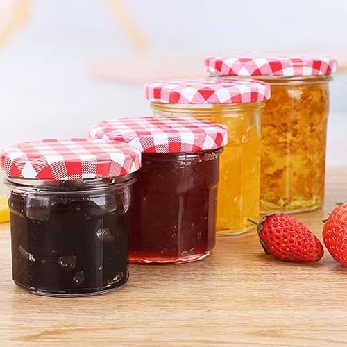 Miniatura 3 de Leewoth 40 tapas rojas para frascos de mermelada, fundas profesionales de repuesto para frascos, tapas de boca ancha, tapas para botes de boca