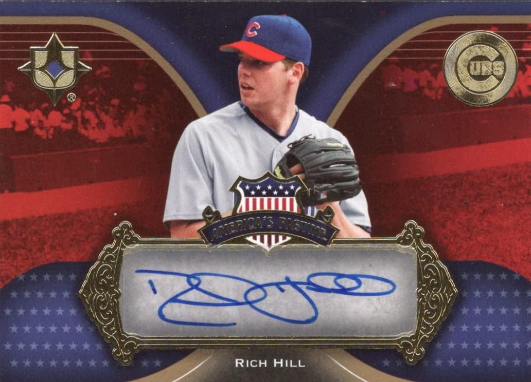 Rich Hill Autographed America's Pastime Collectible Baseball Card - 2007 Upper Deck Ultimate Collection Baseball Card #AP-RI (Cubs) Free Shipping