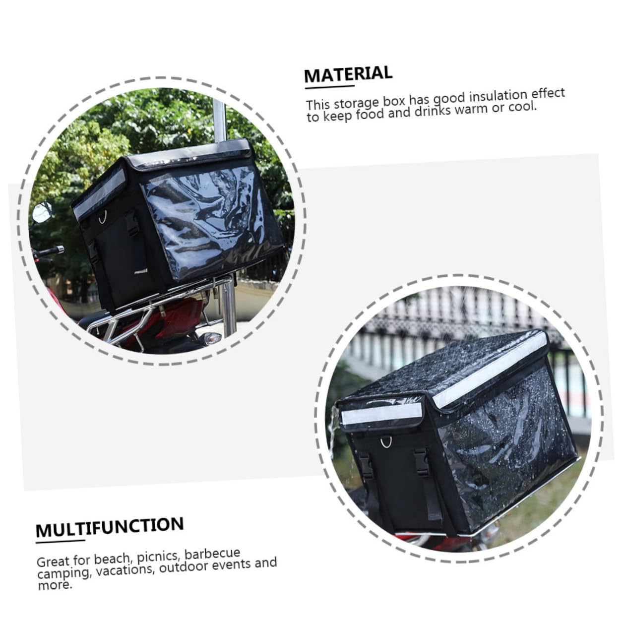 Contenitore Isotermico per Mantenere Cibo e Bevande Calde o Fredde Grande capacità Nero da 32l Oxford Rivestimento in Alluminio per Alimenti per Picnic ed Eventi Outdoor