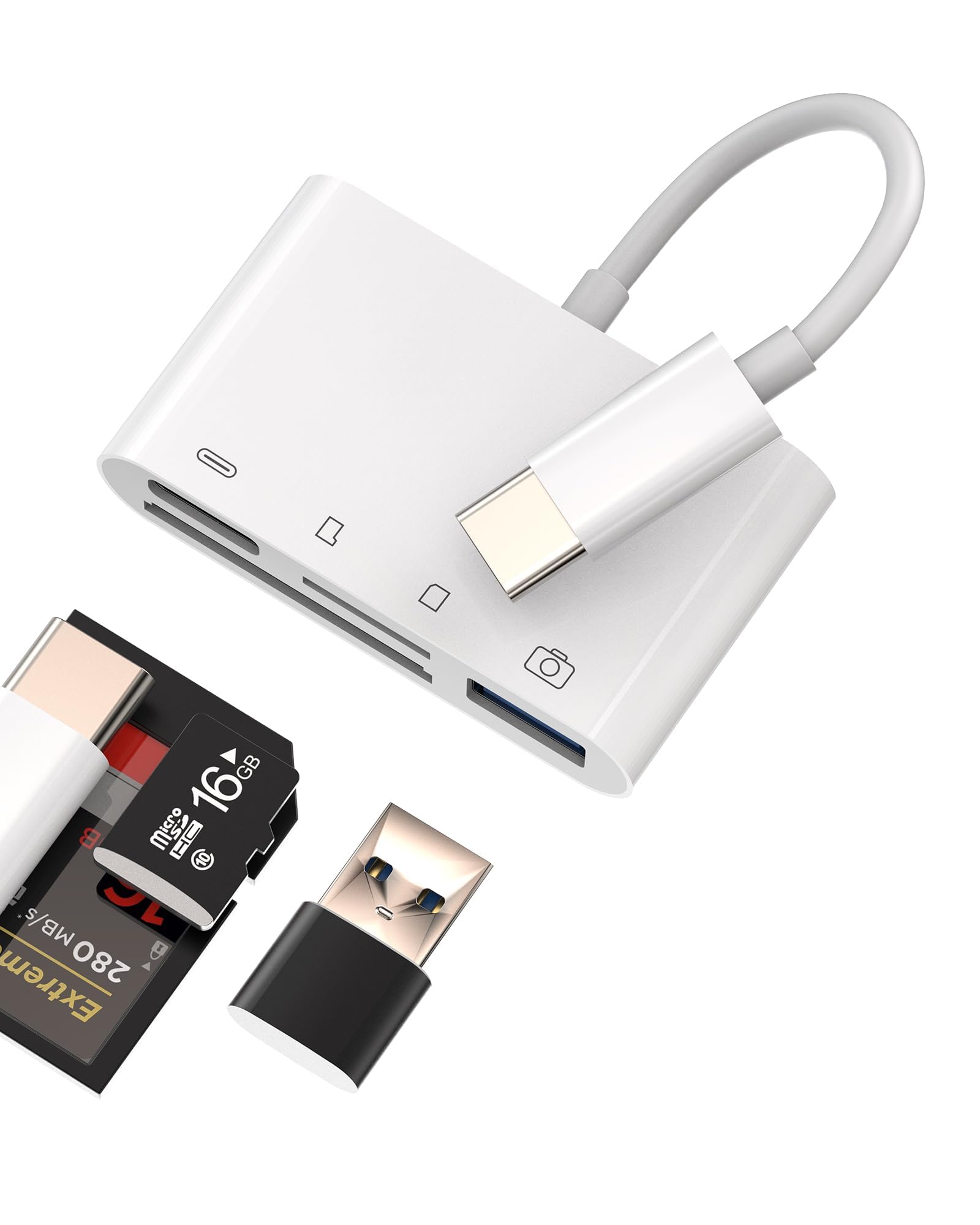 Câble USB-C chargeur et lecteur de carte SD OTG pour iPhone 15 Max - 8