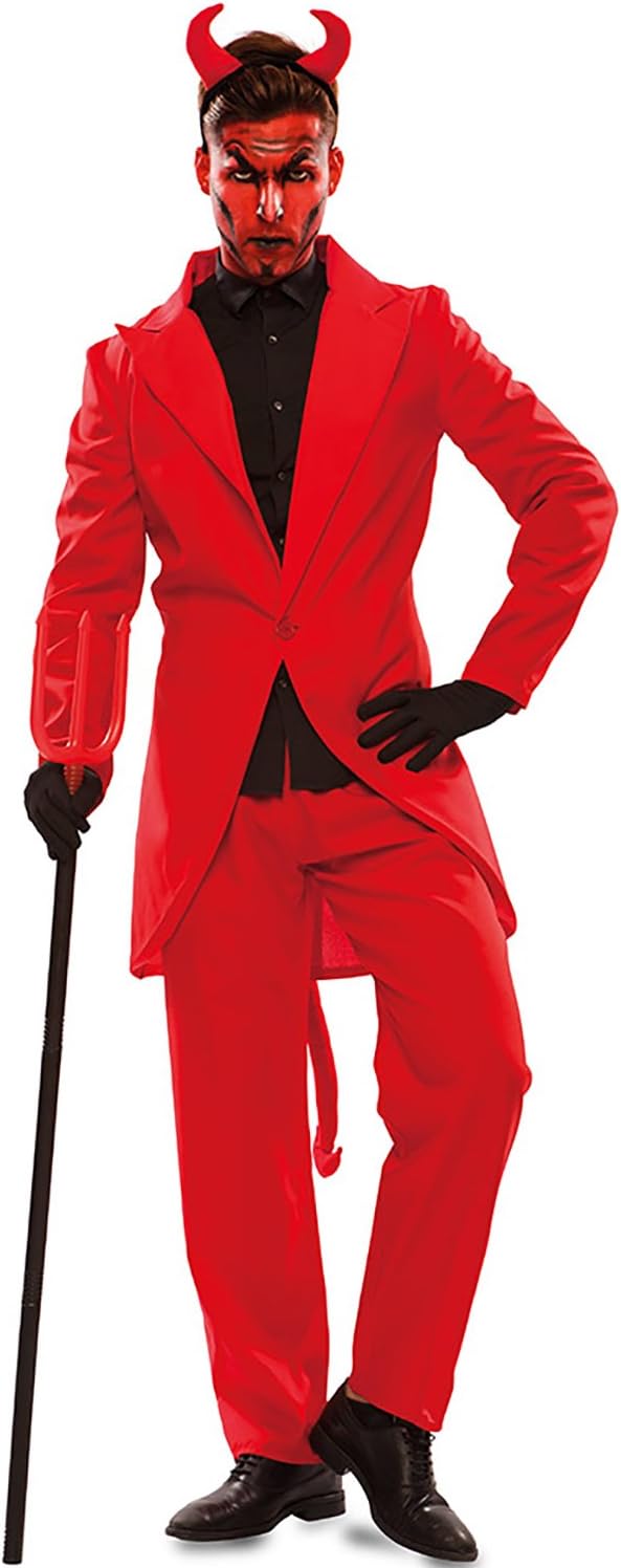 IT EUROCARNAVALES Devil Lucifer Costume for Men Red Satan Costume Halloween Carnival XL