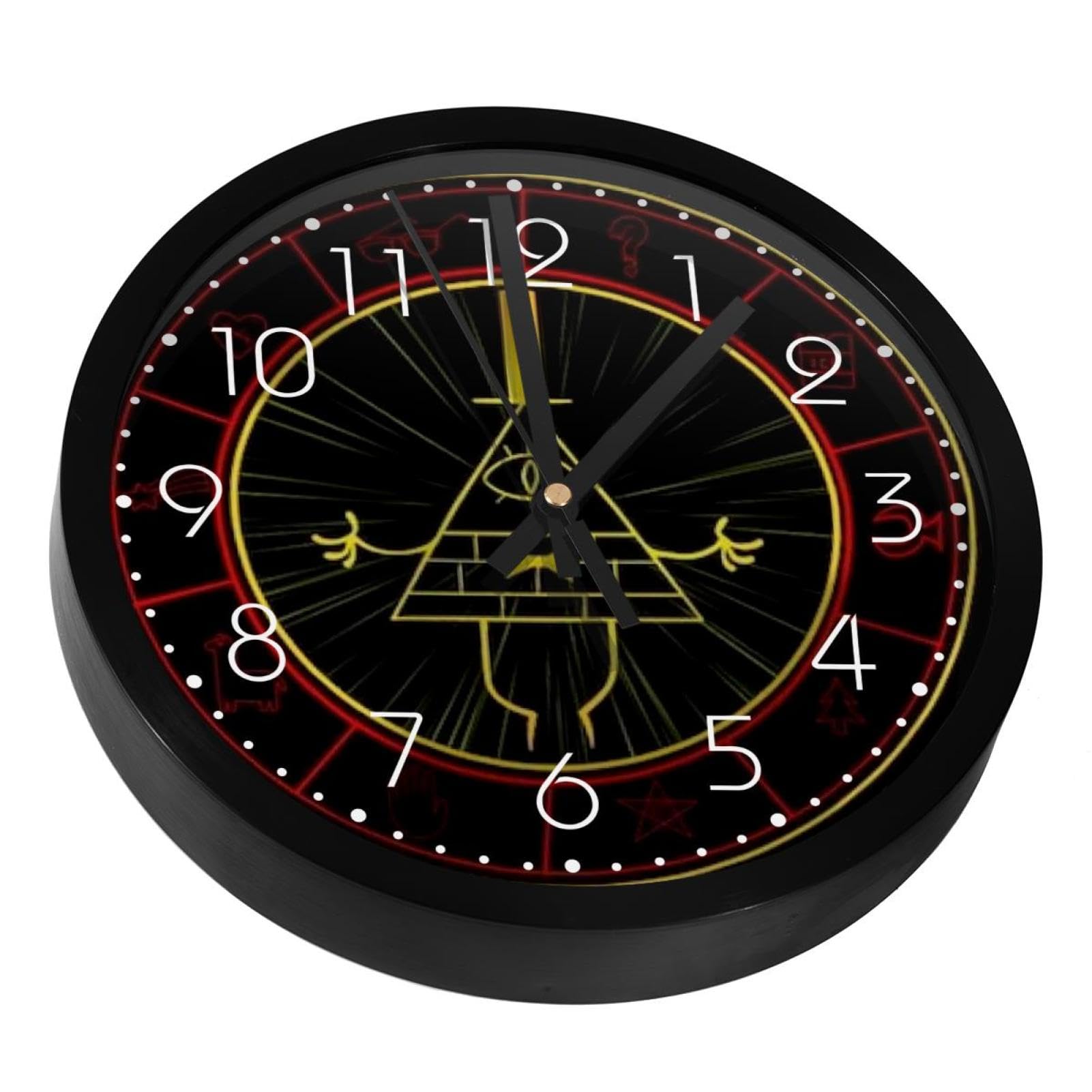 Vapokf Multi#04 Bill Cipher Wheel Zodiac Non-Ticking Wall Clocks, Battery Operated Silent Wall Clock For Bedroom Living Kitchen Office Home Art Decor