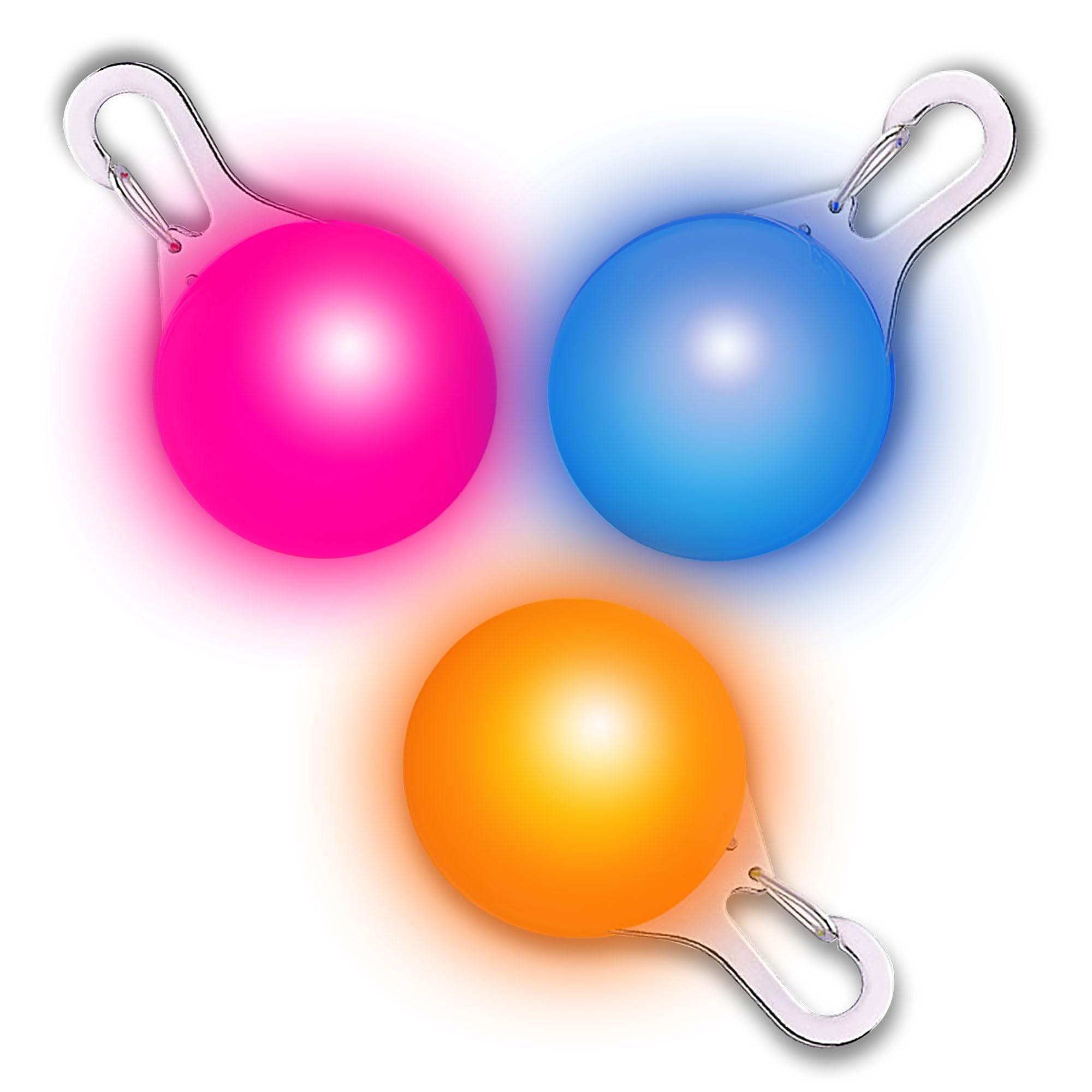 EDSG LED Dog Collar Light Light Up Dog Collars Clip-on LED Tag Light for Dog Collar Dog Tag Dog Gifts 3 Light Modes Light Up Dog Collars for Night Walking Camping Climbing (Organge+Pink+Blue, 3Pcs) โ image 1
