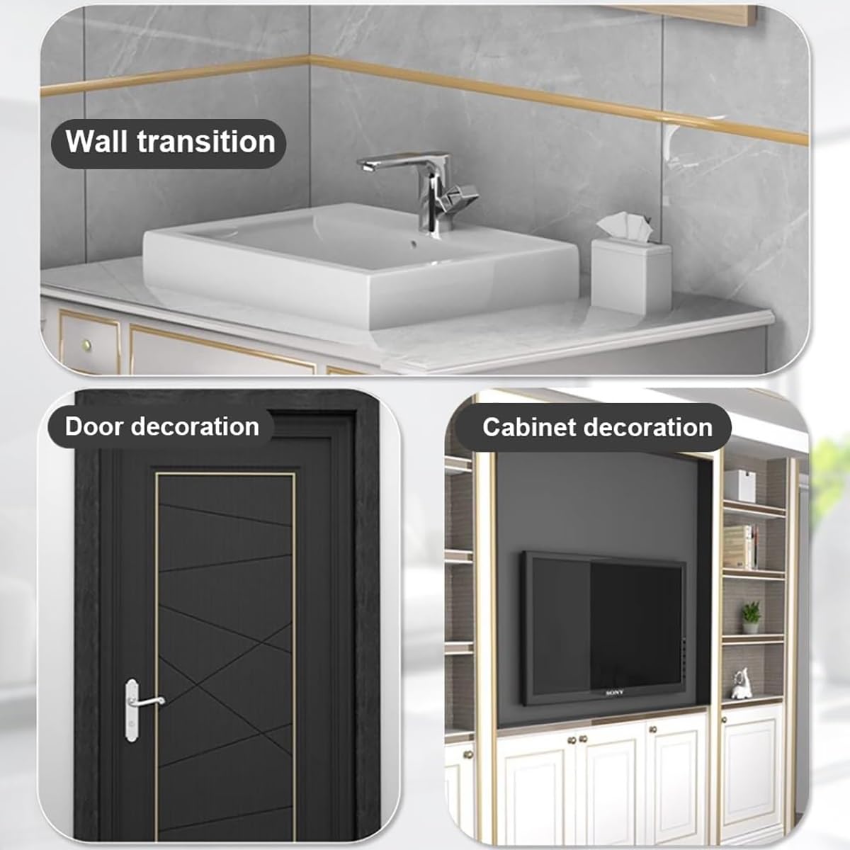 Wykończenie płytek, 90 cm * 3 szt. aluminiowe listwy do formowania T do progów, listwa wykładzinowa podłogowa, listwa przejściowa do podłogi, łatwa w instalacji, używana do łączenia szczelin