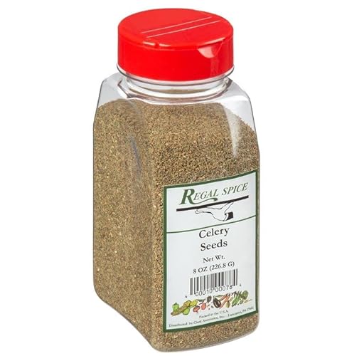 Miniatura 2 de Regal Spice and Herbs - Condimento de especias de semillas de apio 8 onzas - Viene con un agitador de vidrio con tapa cromada perforada
