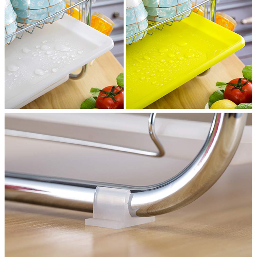 Escurridor de Platos de Acero Inoxidable multifunción para Cocina, escurridor de Cubiertos, Alfombrillas Antideslizantes, escurridor de vajilla.