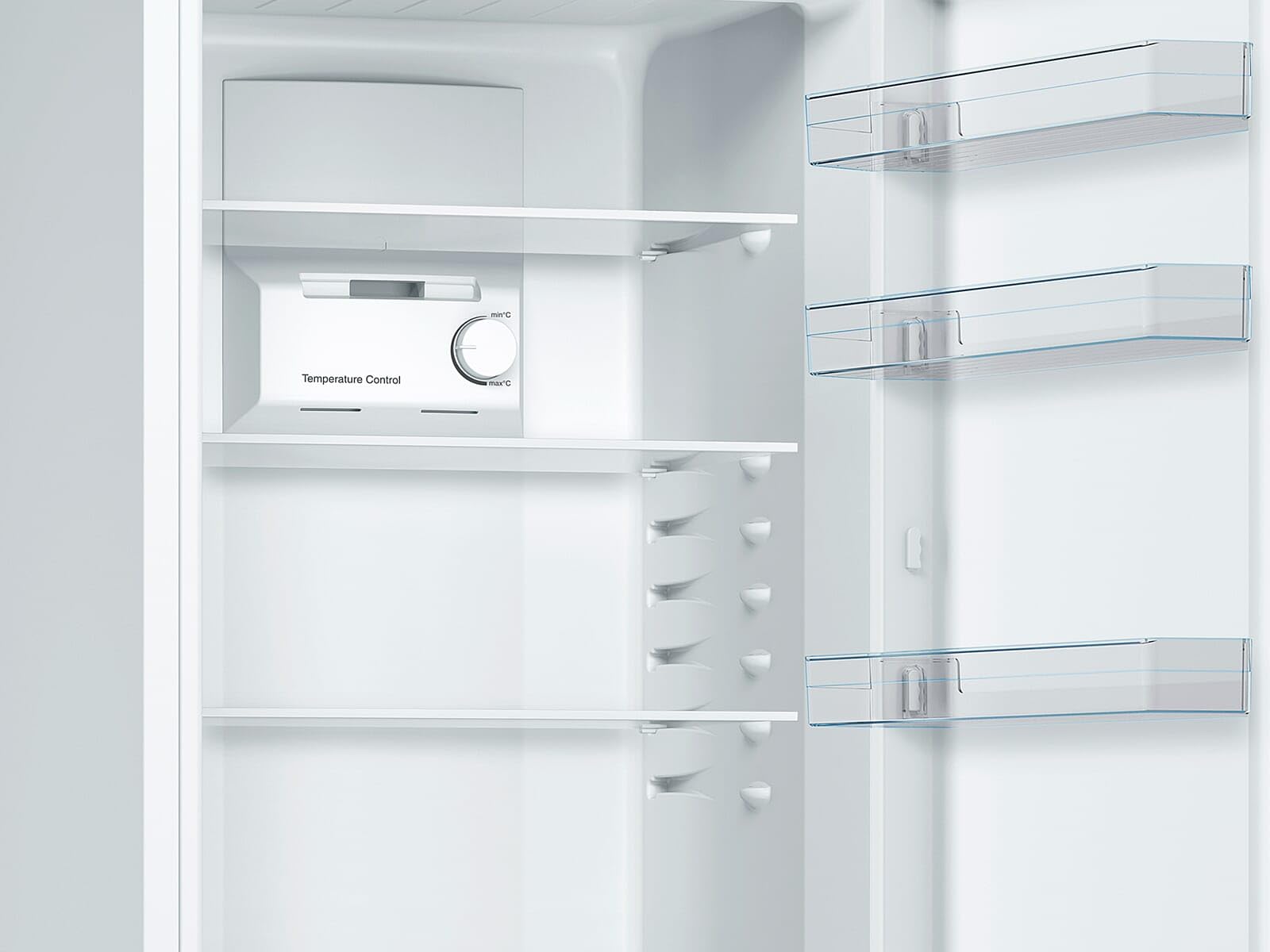 Bosch Serie 2 Freistehende Kühl-Gefrier-Kombination 186 x 60 cm KGN36NWEA | Total NoFrost gegen Eisbildung, MultiBox für frische Lebensmittel, MultiAirflow-System, SoftStart LED-Beleuchtung