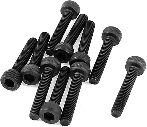 IIVVERR M3x16mm 0.020 in Paso 12.9 Aleación de acero moleteado cabeza hexagonal Tornillos de cabeza hexagonal 10 piezas (M3x16mm 0.020 in Paso 12.9