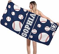 Vista 52 de Interestprint Toalla de playa personalizada con logotipo de secado rápido para él y ella, toalla de playa personalizada con texto blanco y morado