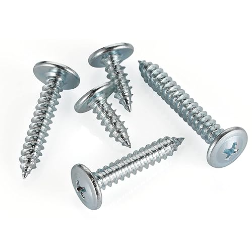 Miniatura 7 de 100 tornillos de madera Phillips #8 x 1 pulgada con cabeza de truss modificada, tornillos autorroscantes para chapa, acero al carbono