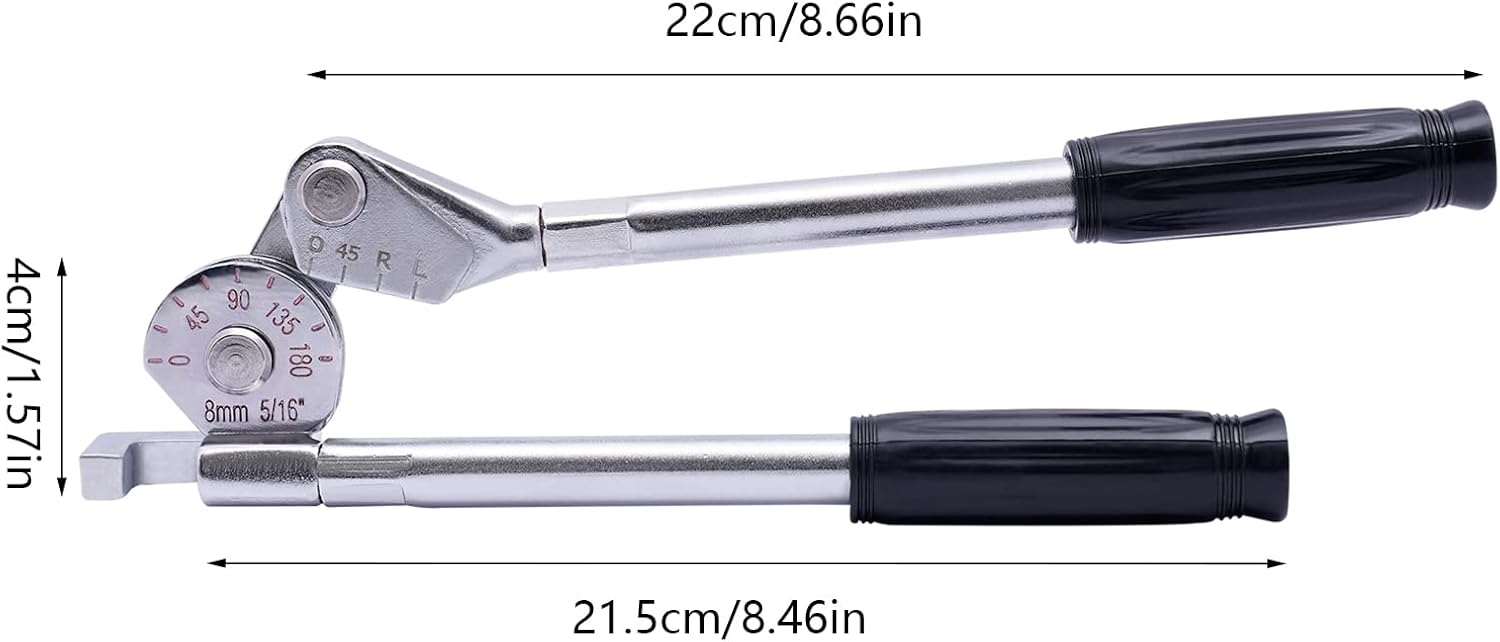 5/16" Manual Tube Bender, 180°HVAC Pipe Bender Tool for Copper, Steel & Aluminum Tubing Bender, Pipe Bender Tool for Plumbing, Refrigeration & AC Repair (5/16")