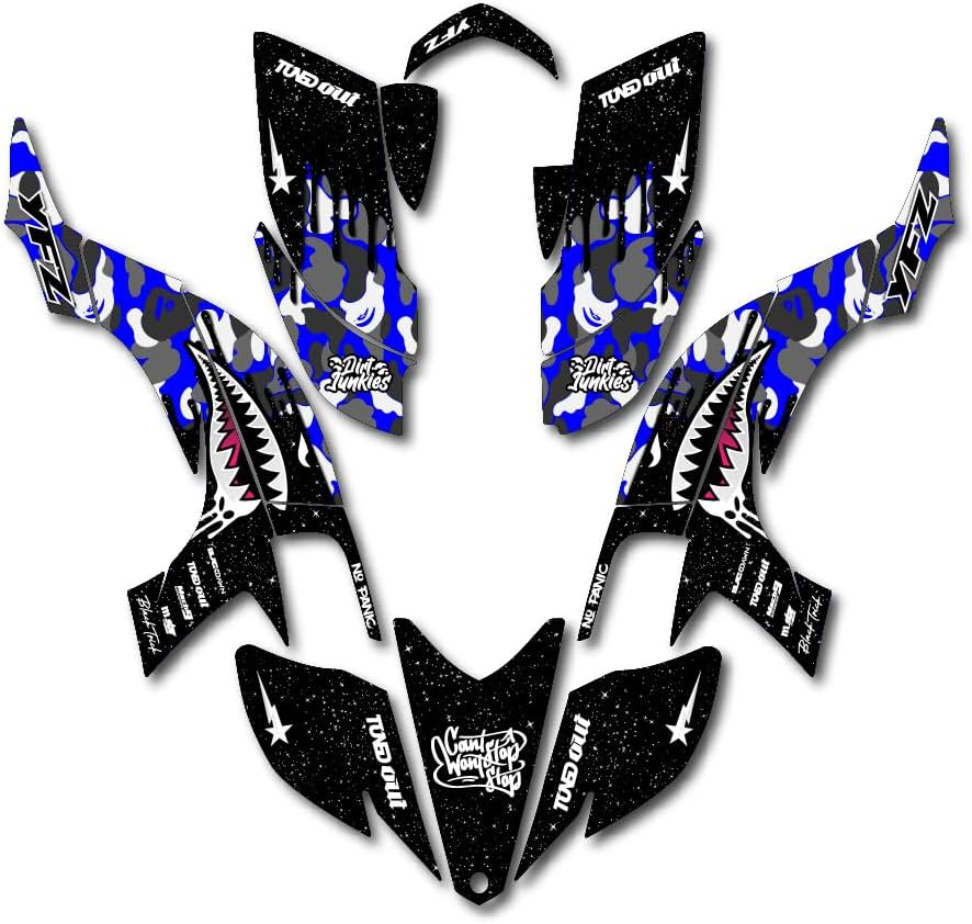 Grey Blue Savage Racing Graphics kit Fits Yamaha 03-08 YFZ450 YFZ 450 Quad Decal ATV Kit