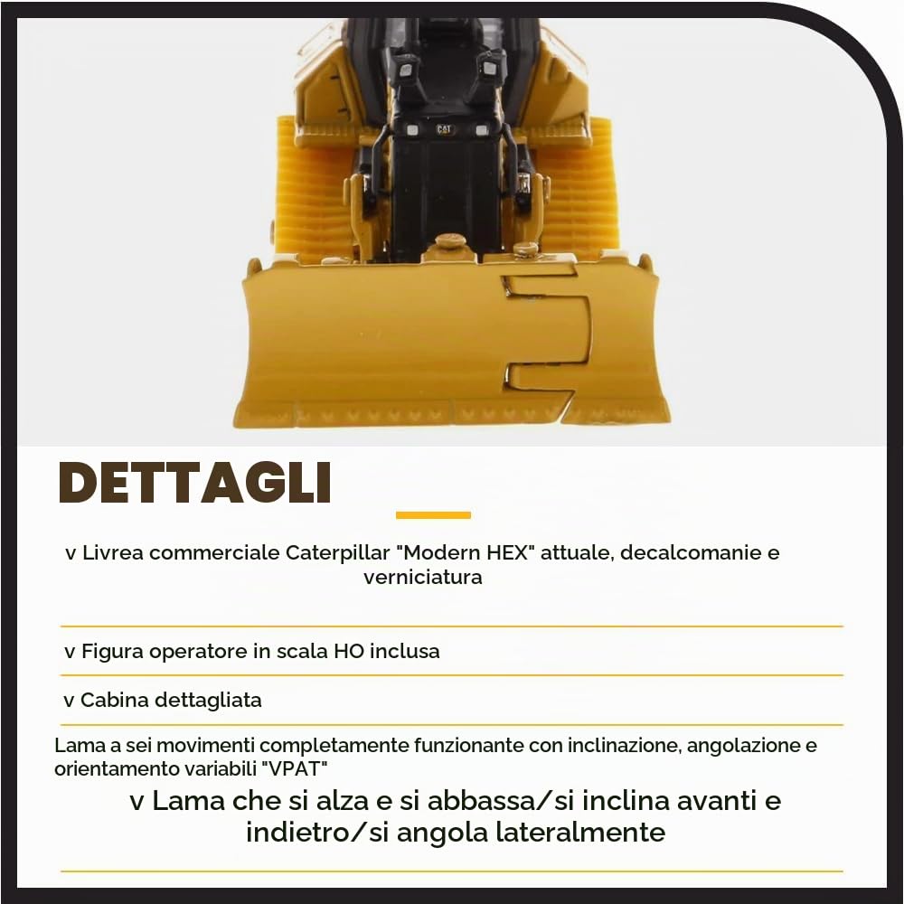 Caterpillar Diecast Masters 85953 - Bulldozer Lama Pieghevole D5 LGP, Scala 1:87, dai 14 Anni in su