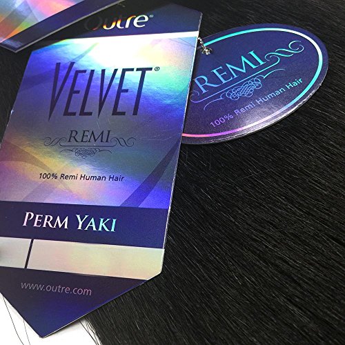 Velvet Remi Human Hair Weave - PERM YAKI WEAVING (10 SHORT", 1 - JET BLACK)