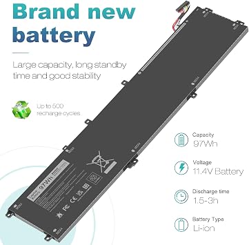 ASUNCELL 6GTPY 97WH Battery for Dell XPS 15 9550 9560 9570 7590 Precision 5510 5520 5530 5540 Vostro 7500 7590,Replacement 4GVGH GPM03 M2X4 5XJ28 05XJ28 5D91C 1P6KD P56F P56F001 P56F002 11.4V