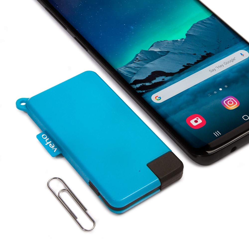 Veho Power Bank Breloczek Rozmiar Micro Pebble Pokket | Zintegrowane złącze USB-C | 1,000mAh | Kompatybilny z większością smartfonów z systemem Android | Slim Design | (VPP-015-PK-R)