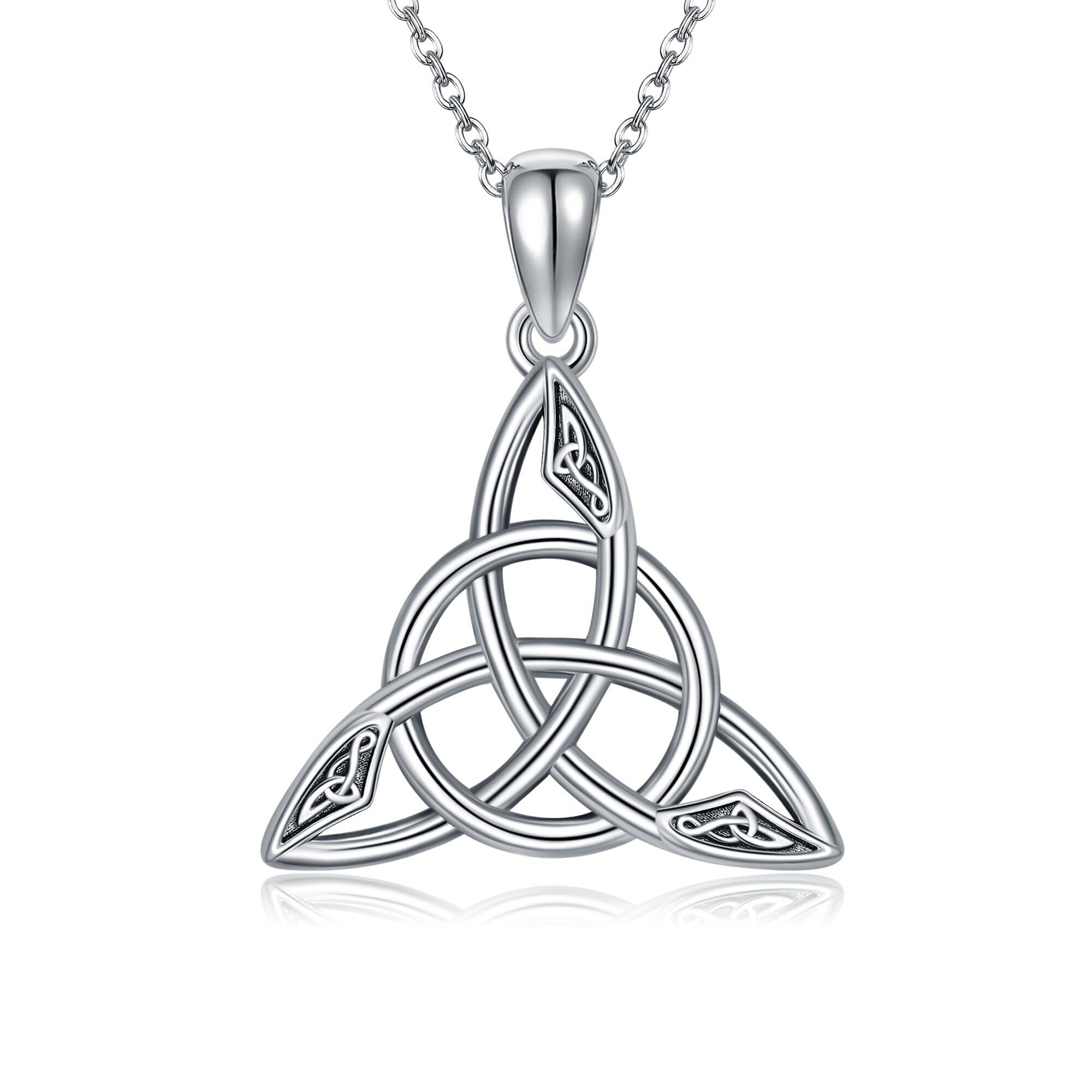 Nœud de la trinité celtique collier en argent symbole d'amour - 7