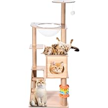Cat Scratching Post Tree,130cm Cat Activity Trees | Modern Cat Scratch Toy, Cat Towers for Kittens Small Large Cats Climb Rest Play