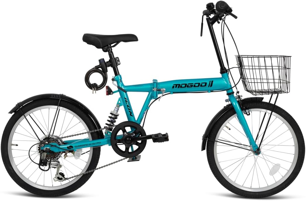 MogooICON Adult Folding Bike 20 inch Wheels 6 Speed City Bike for Men Women