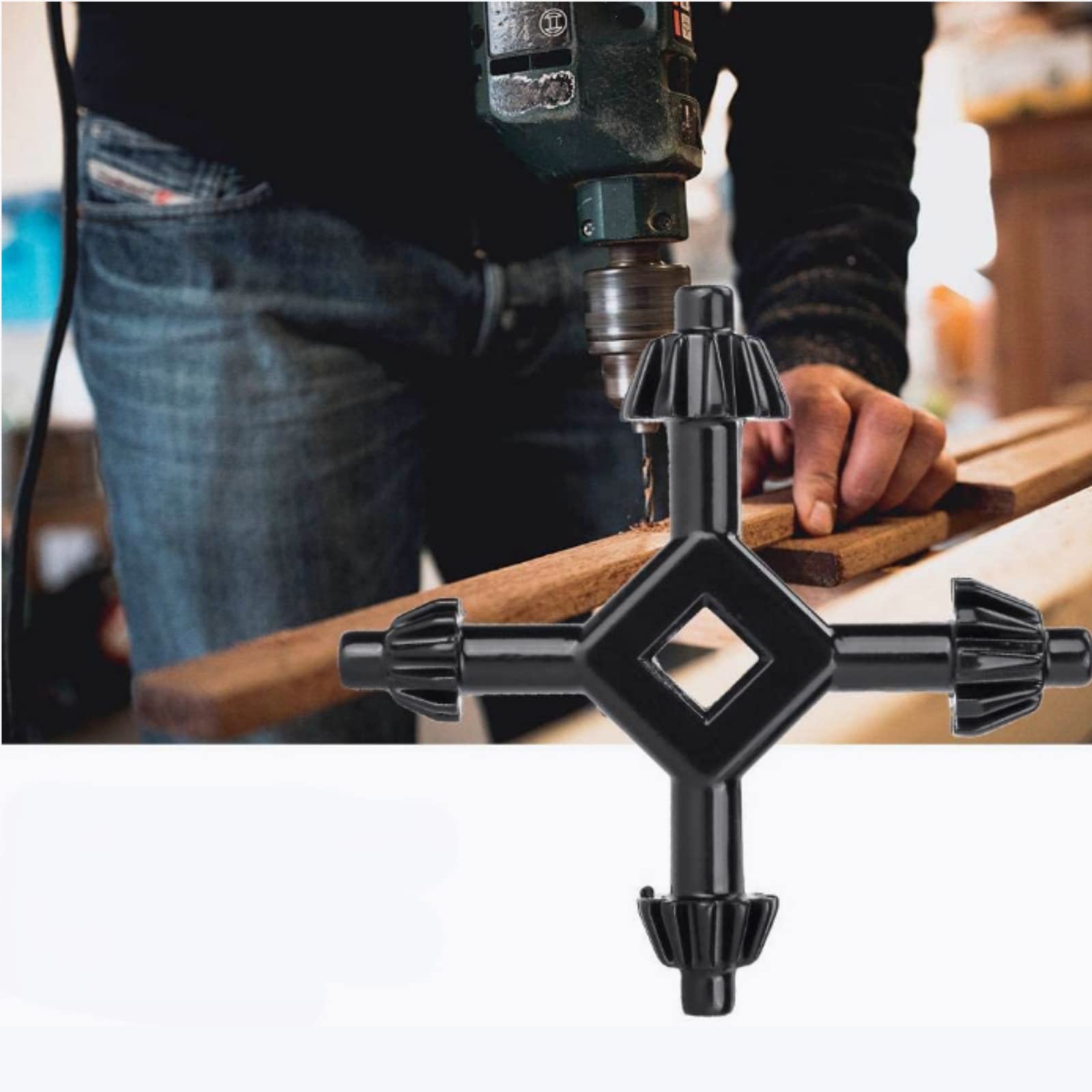 Image secondaire de Clé de Mandrin Universelle 4 en 1 en Acier - Outil Multifonctionnel pour Perceuses