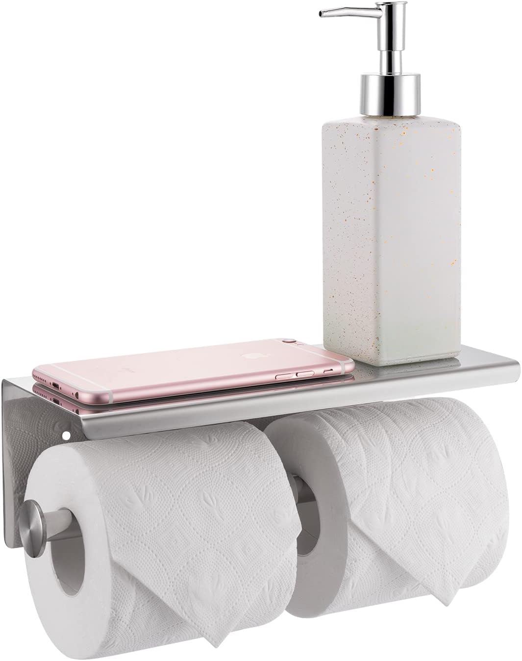 Dynatrend Toilet Roll Holder, Wall Mounted SUS304 Stainless Steel Shelf