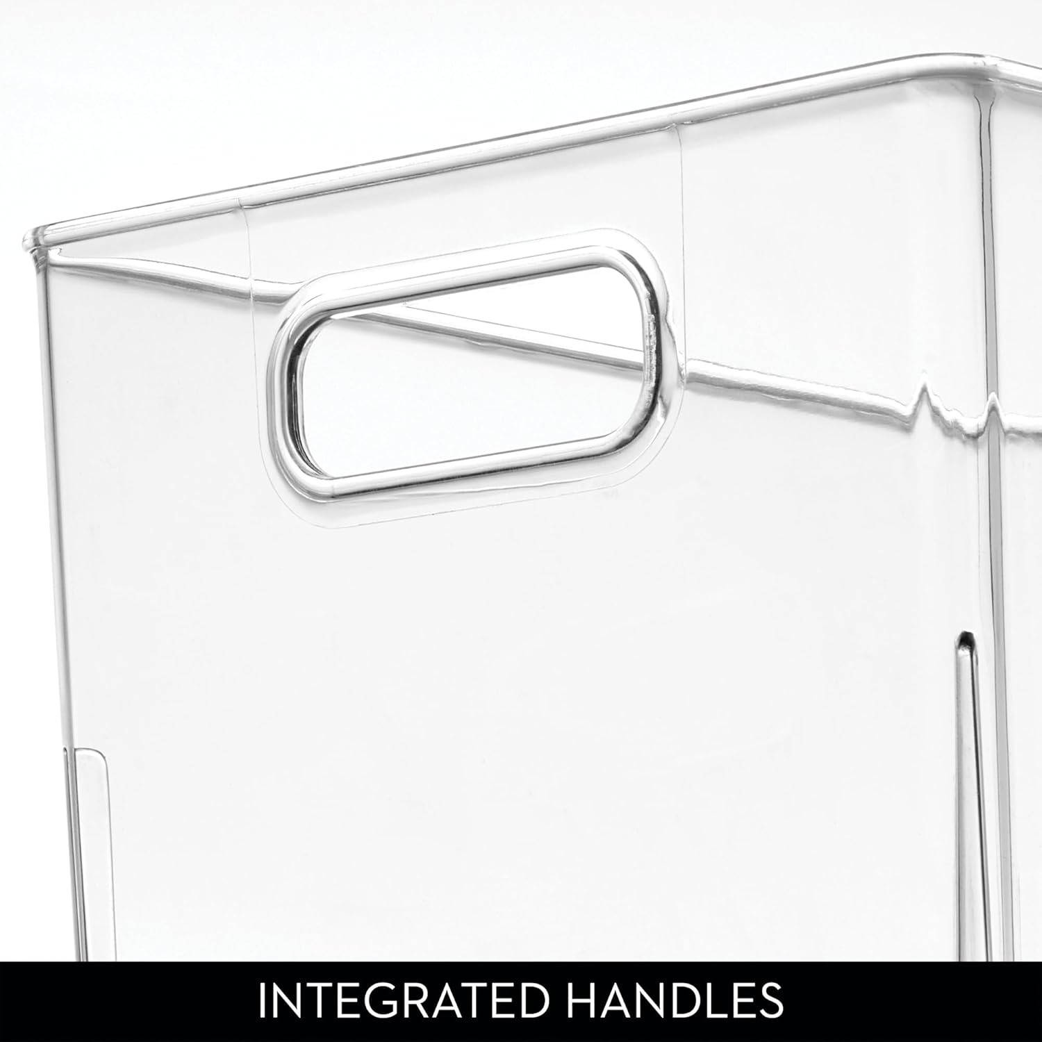 iDesign Small Stackable Plastic Bathroom Storage Bin with Handles - Set of 2 - Clear - Made in USA