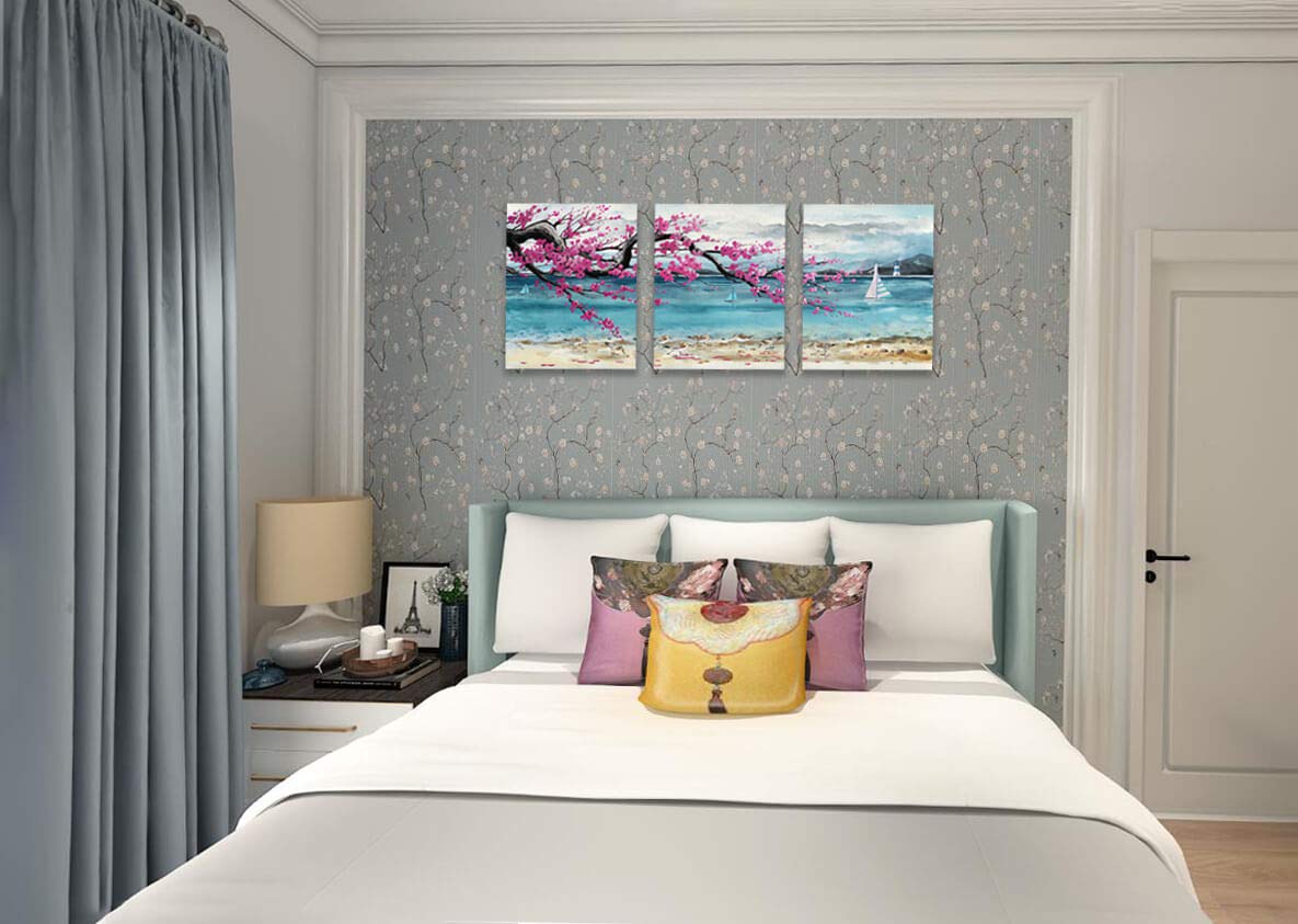 Bedroom Decor Wall Art Beach Theme Canvas Art Wall Decor 3 Pieces ...