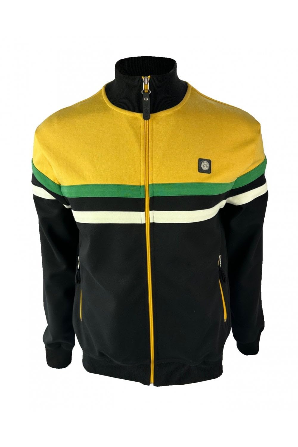 Trojan Men's Black Panel Stripe Track Top (Uk, Alpha, 3XL, Regular, Regular, )