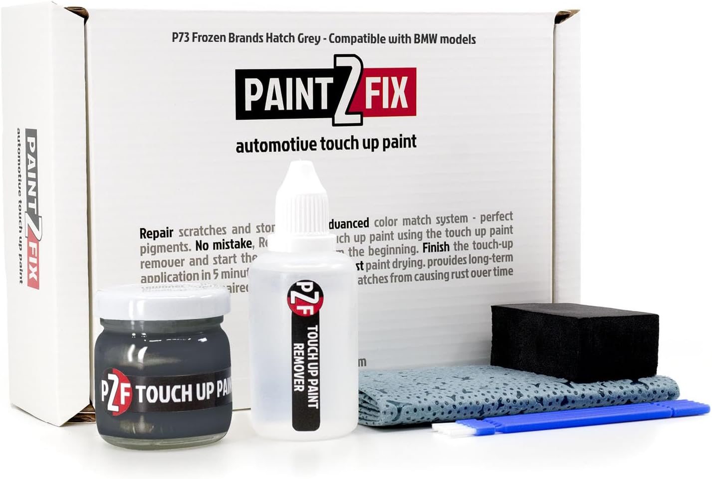 P73 Frozen Brands Hatch Grey Touch-Up Paint & Scratch Repair Kit for BMW Models - 2.53 fl oz (75 ml)
