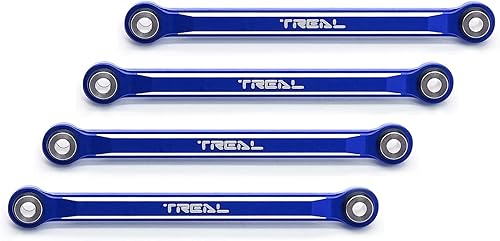 TREAL FCX24 Juego de eslabones inferiores (4 piezas) Aluminio 7075 Chasis inferior 4-Enlaces para FMS FCX24 124 (negro)