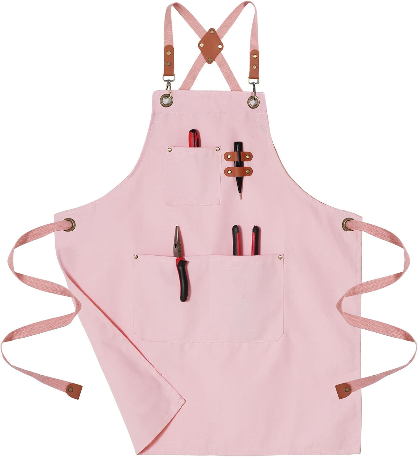 Chef Aprons for Men Canvas Apron with Lar Poets and Adjustable Ne